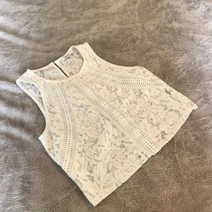 White lace crop top